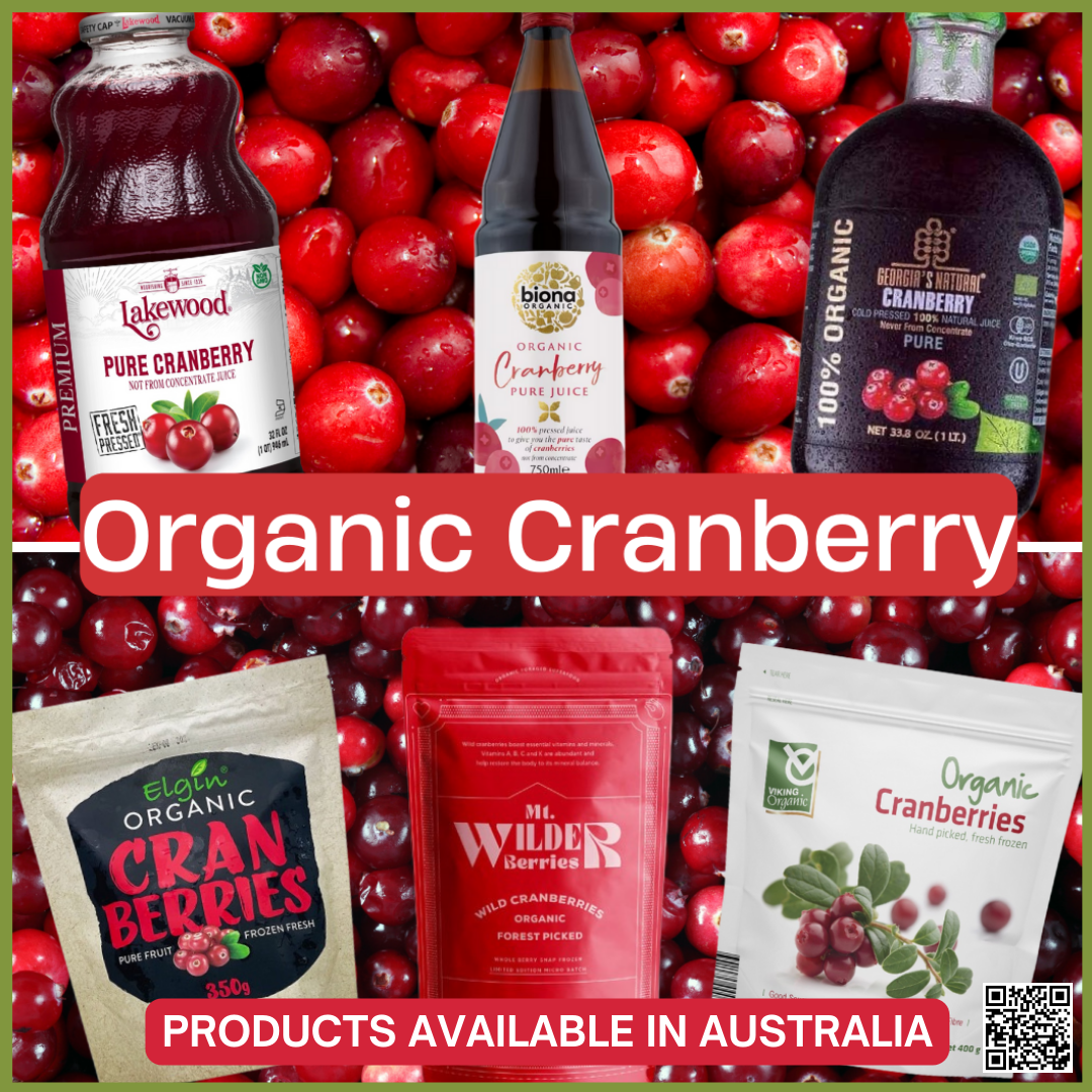 Organic cranberry products available in Australia in terms of the in terms of the highest nutritional content.