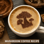 Mushroom coffee recipe and research covering four mushroom powders.
